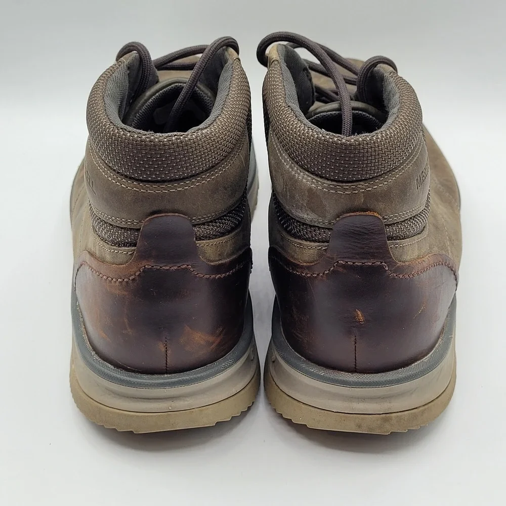 Merrell Boulder Chukka Boots Mens 10.5 Brown Leather Lace Up J23679
